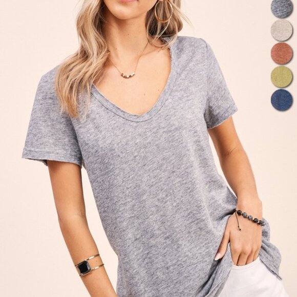 Ray of Sunshine Heather Grey Drapey Top - Picture 2 of 6